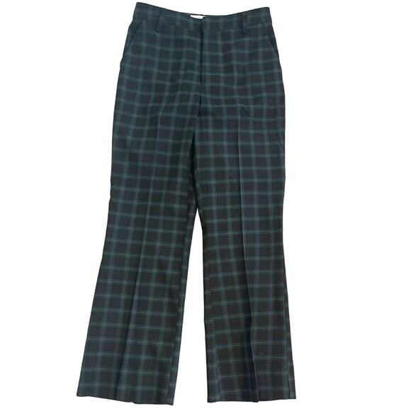Urban Outfitters Green red plaid academia high rise ankle trouser womens 4 pants - Picture 1 of 8
